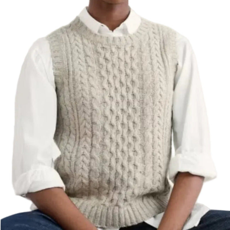 Seasalt Newlyn Cable Stitch Vest In Aran