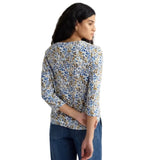 Seasalt Penhollow Top in Organic Cotton Jersey In Woodland Floral Chalk