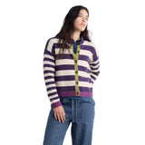 Seasalt Pinwell Striped Cardigan In Violet Mix