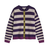 Seasalt Pinwell Striped Cardigan In Violet Mix