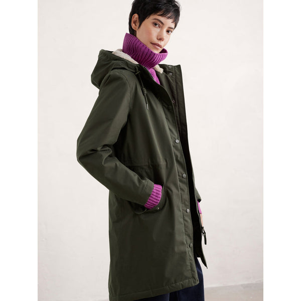 Seasalt Plant Hunter Waterproof Parka Coat in Woodland