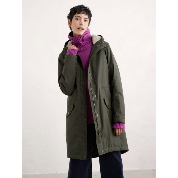 Seasalt Plant Hunter Waterproof Parka Coat in Woodland