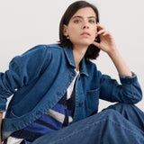 Seasalt Reading Rocks Denim Jacket In Mid Wash