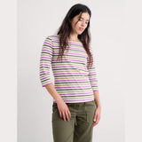 Seasalt Sailor 3/4 Sleeve Top In Cornish Fennel