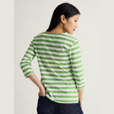 Seasalt Sailor 3/4 Sleeve Top In Scallion Clover Leaf