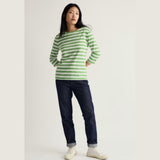 Seasalt Sailor 3/4 Sleeve Top In Scallion Clover Leaf
