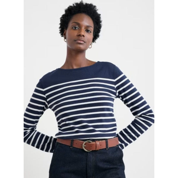 Seasalt Sailor Shirt in GOTS-Certified Organic Cotton Jersey In Maritime Chalk
