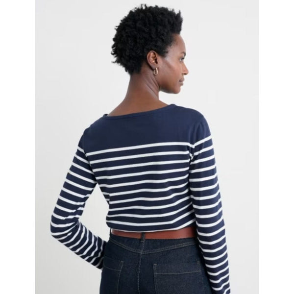 Seasalt Sailor Shirt in GOTS-Certified Organic Cotton Jersey In Maritime Chalk