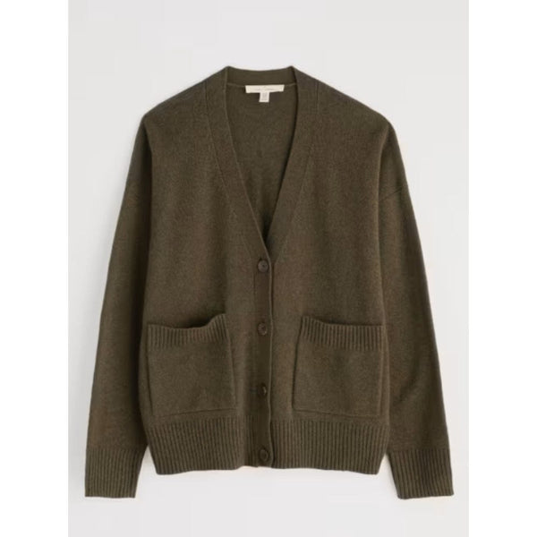 Seasalt Senara Merino-blend Cardigan In Rich Olive