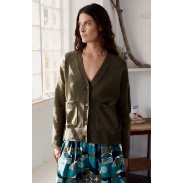 Seasalt Senara Merino-blend Cardigan In Rich Olive
