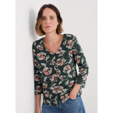 Seasalt Studio Glass 3/4 Sleeve Top In Artist Camellia Coppice