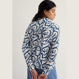 Seasalt Teasel Head Printed Jersey Shirt In Ink Strokes Chalk