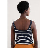 Seasalt Tidal Drift Jersey Vest In Navy Breton