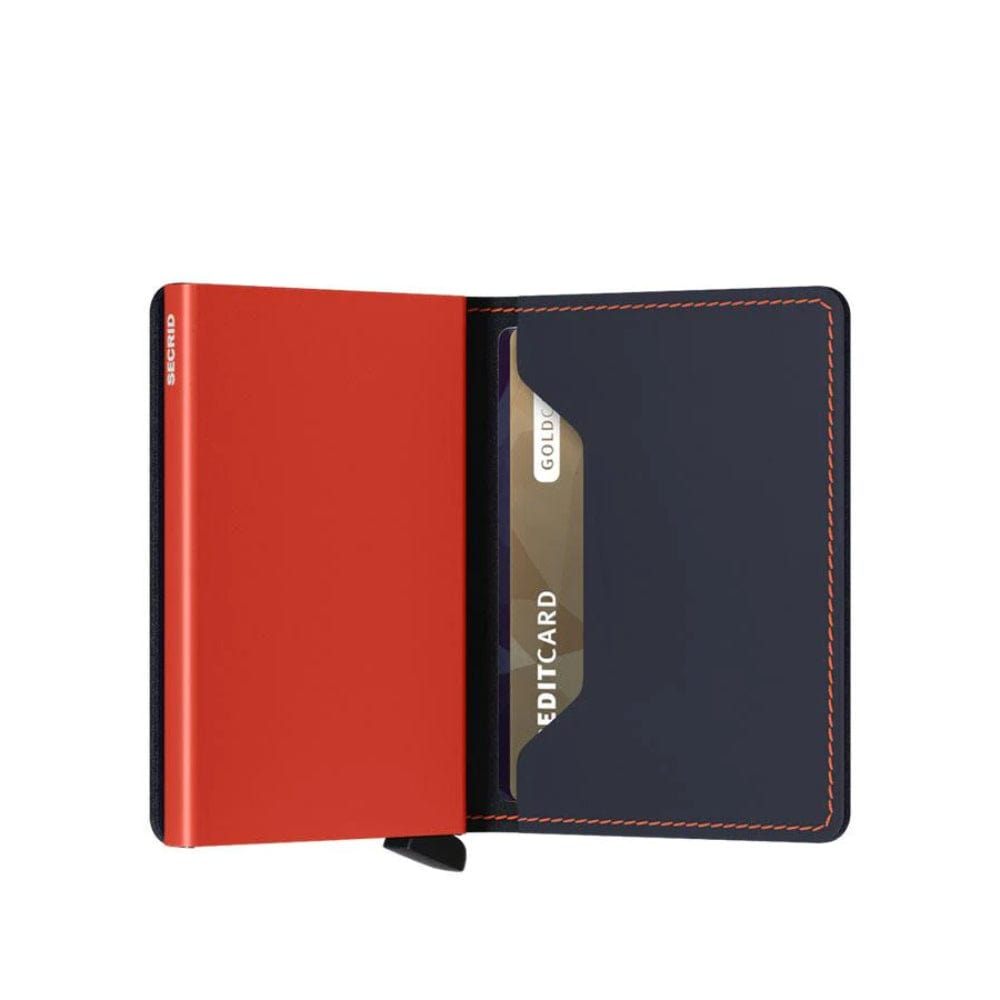 Secrid Mini Wallet Matt in Night Blue & Orange