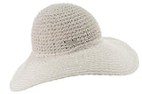 Seeberger Paper Crochet Floppy Hat in White
