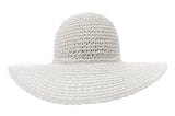 Seeberger Paper Crochet Floppy Hat in White