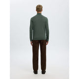 Selected 100% Merino Wool Half-Zip Jumper In Deep Forest