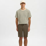 Selected Brody Linen Blend Shorts In Forest Night