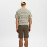 Selected Brody Linen Blend Shorts In Forest Night