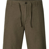 Selected Brody Linen Blend Shorts In Forest Night