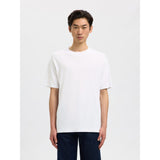 Selected Colman Relaxed Fit T-Shirt In Bright White