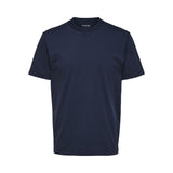 Selected Colman Relaxed Fit T-Shirt In Navy Blazer