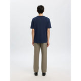 Selected Colman Relaxed Fit T-Shirt In Navy Blazer