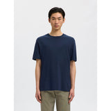 Selected Colman Relaxed Fit T-Shirt In Navy Blazer