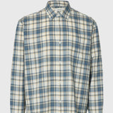 Selected Cotton Checked Shirt In Egret