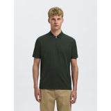 Selected Fave Zip Polo In Deep Forest