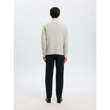Selected Half-Zip Knit Jumper In Light Grey Melange