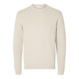 Selected Knitted Pullover Crew Neck In Oatmeal