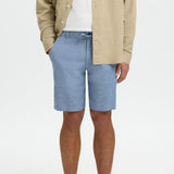 Selected Linen Blend Comfort Fit Shorts In Cashmere Blue