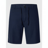 Selected Linen Blend Comfort Fit Shorts In Dark Sapphire