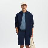 Selected Linen Blend Comfort Fit Shorts In Dark Sapphire