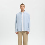 Selected Linen Blend Shirt in Dusty Blue