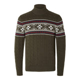 Selected Long Sleeve Christmas Jumper in Forest Green