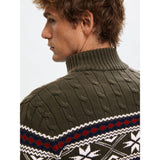 Selected Long Sleeve Christmas Jumper in Forest Green