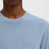 Selected Merino Knit Pullover In Dusty Blue