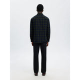 Selected Noah Brushed Regular Fit Shirt In Deep Forest/Dark Sapphire