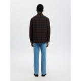 Selected Noah Brushed Regular Fit Shirt In Demitasse/Sky Captain