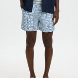 Selected Printed Swim Shorts In Dusty Blue