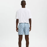 Selected Printed Swim Shorts In Dusty Blue