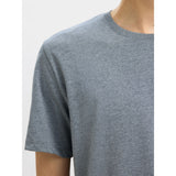 Selected Regular T-Shirt In Medium Grey Melange