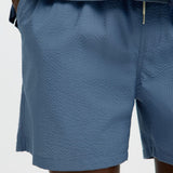 Selected Seersucker Swim Shorts In Blue Mirage