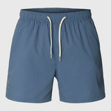Selected Seersucker Swim Shorts In Blue Mirage
