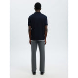 Selected Short Sleeved Polo Shirt In Sky Captain