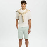 Selected Slim Fit Chino Shorts In Aqua Gray