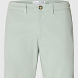 Selected Slim Fit Chino Shorts In Aqua Gray