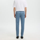 Selected Slim Fit Mid Rise Chino Trousers in Blue Mirage